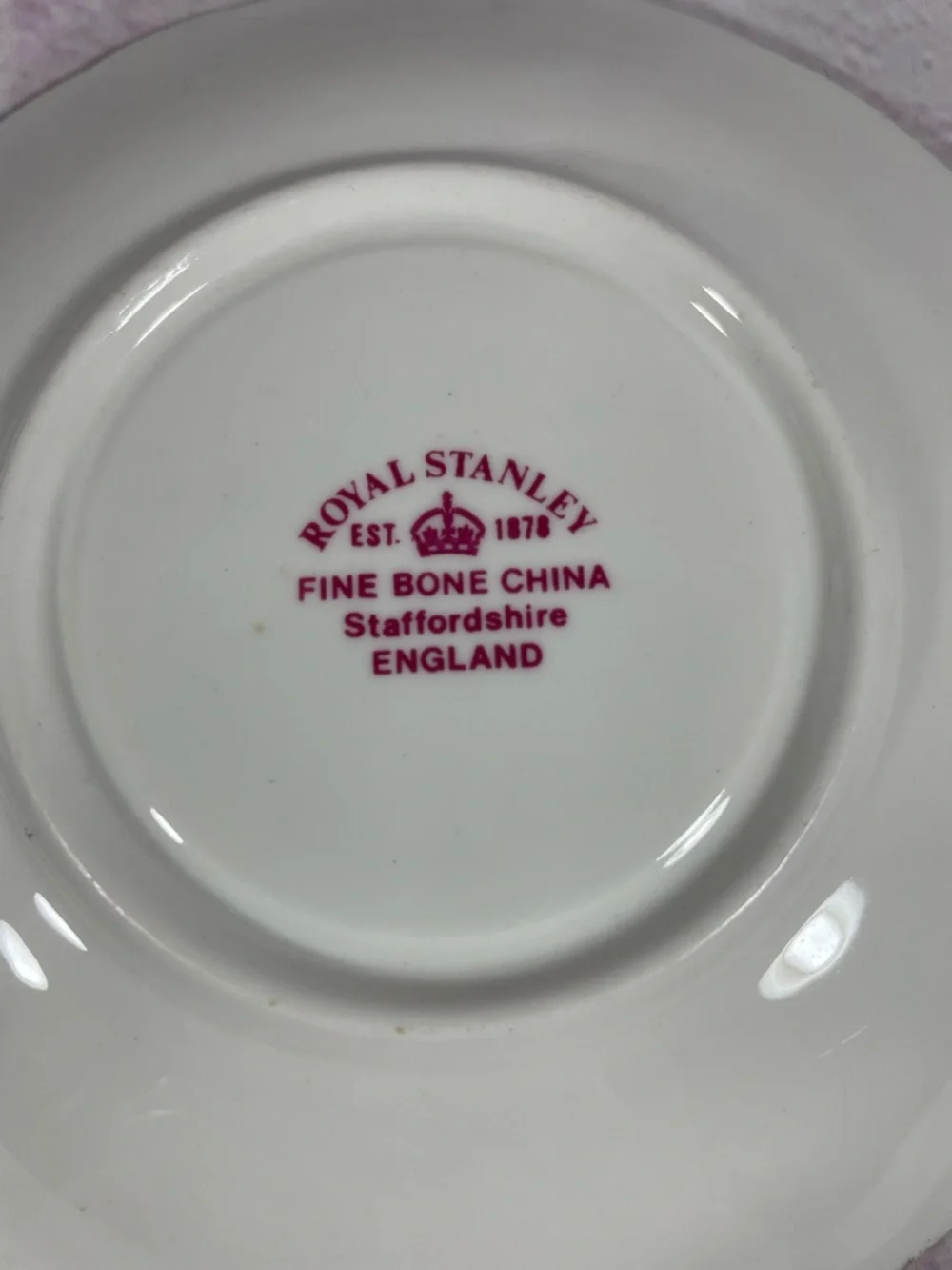 Vintage Royal Stanley Purple Pansies Teacup and Saucer Set England